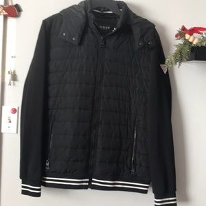 Mens Guess black jacket Large, Used runs small